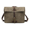 Canvas Messenger Bag with Waxed Finish and Top-Grain Cowhide Leather 2