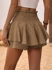 Ruffle Hem Smocked High Waist Skort for Women