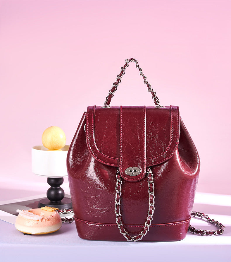 Genuine Leather Crossbody Backpack Purse for Women