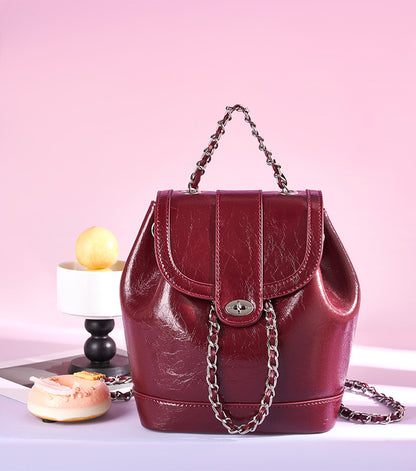 Genuine Leather Crossbody Backpack Purse for Women