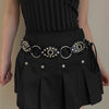 Women’s Black Studded O Ring Belt with Tie Closure