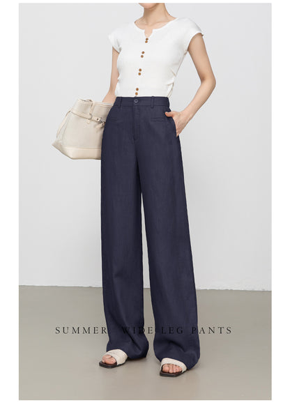 Casual Slacks with high waist summer drape