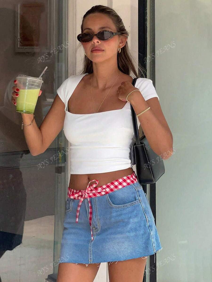 Denim Women Skirt Petite For Summers