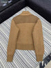 Women’s Wool Knit Patchwork Jacket with Ribbed Sleeves