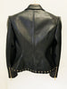 Women slim fit lace up faux leather jacket