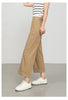 High waisted cropped pants women with rolled cuffs