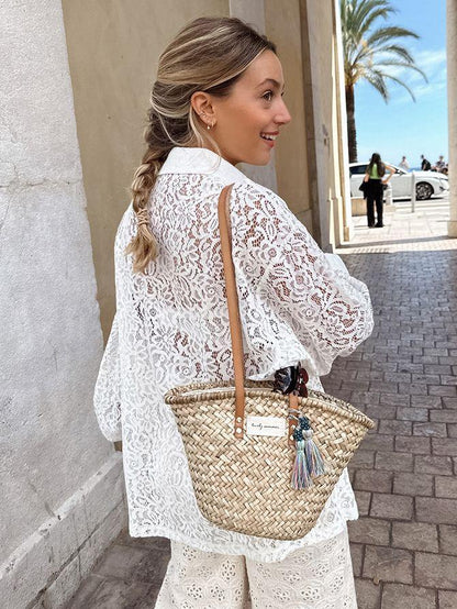 New lace hollow-out shirt jacket