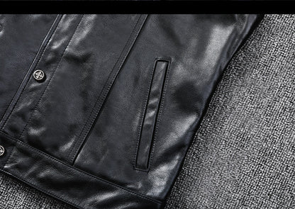 Biker Leather Vest Men Slim Fit Motorcycle Vest