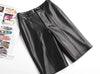 Women high waisted leather shorts