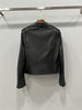Women’s Genuine Leather Bomber Moto Jacket Black Short Fit