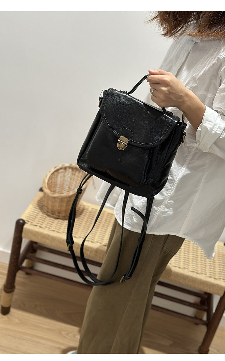 Small Genuine Leather Backpack for Women
