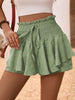 Ruffle Hem Smocked High Waist Skort for Women