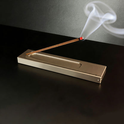 Incense Holder Box with Sliding Storage in Aluminum Alloy