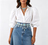Waist Chain Faux Turquoise Tassel Belt for Women