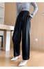 Women’s Leather Trousers High-Waisted Black Wide-Leg Pants