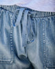 Elastic Frayed Denim Shorts For Women