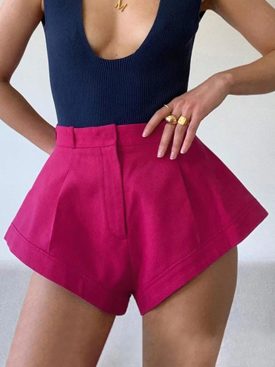 Cuffed Hem Shorts For Women