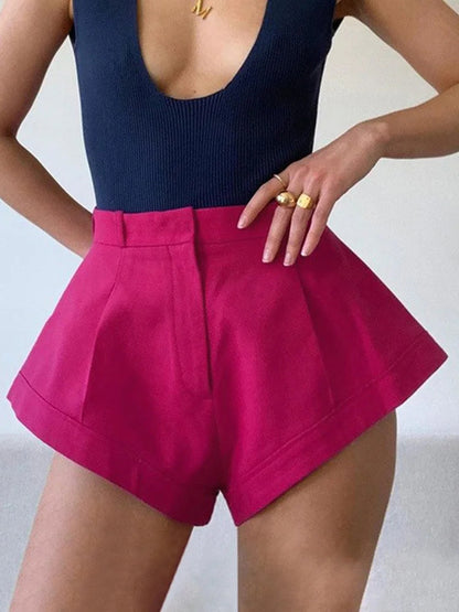 Cuffed Hem Shorts For Women