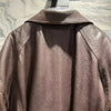 Women Brown Genuine Leather Trench Coat Retro Motorcycle