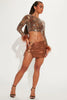 High Waist Split Thigh Leather Skirt