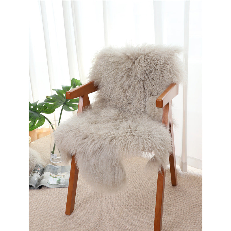 Genuine Sheepskin Rug with Curly Wool for Sofas and Chairs