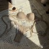 Cream Two Piece Bikini Set with Shell Charm Trim