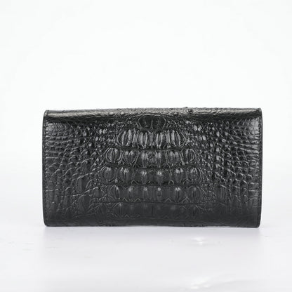 Women Crocodile Leather Wallet Long Clutch Purse