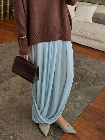 Women Chiffon Drape Long Skirt Summer Beach