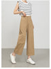 High waisted cropped pants women with rolled cuffs