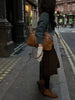Leather French Tote Bag Underarm Shoulder Purse