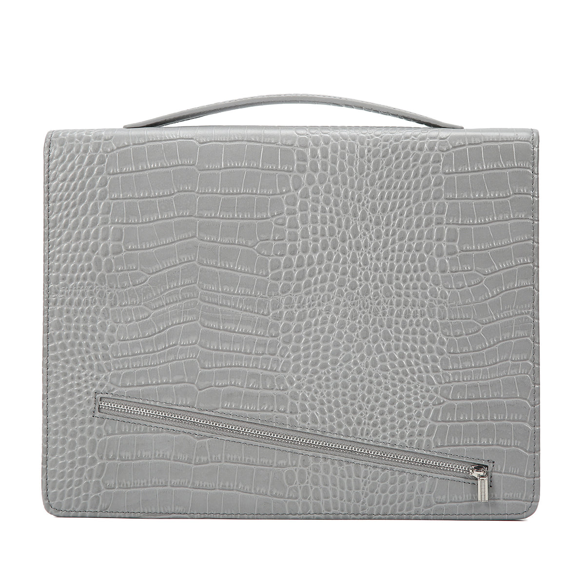 Leather Tablet Organizer for 13-Inch iPad with Crocodile Pattern