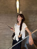 round neck t shirts for women with waist knot