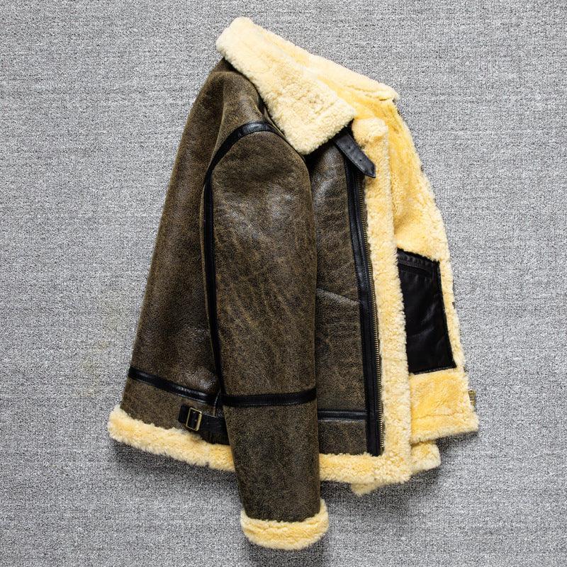 Retro Classic Shearling Leather Jacket Men’s