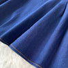 High Waist Denim Two Piece Skirt Set with Bustier Top for Women