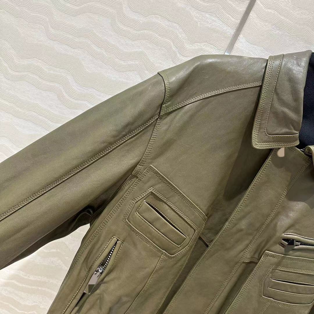 Retro Modern Genuine Leather Motorcycle Jacket Unisex