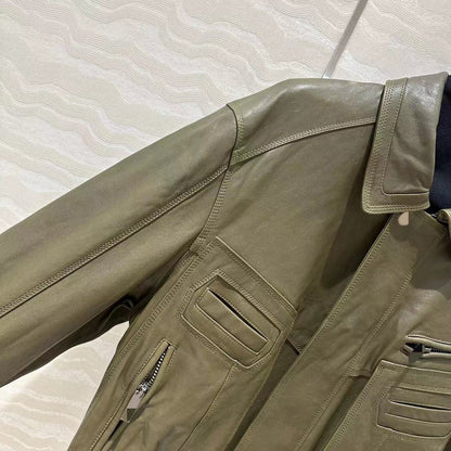 Retro Modern Genuine Leather Motorcycle Jacket Unisex