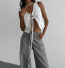 Casual Knotted Crop Tank Tops For Women
