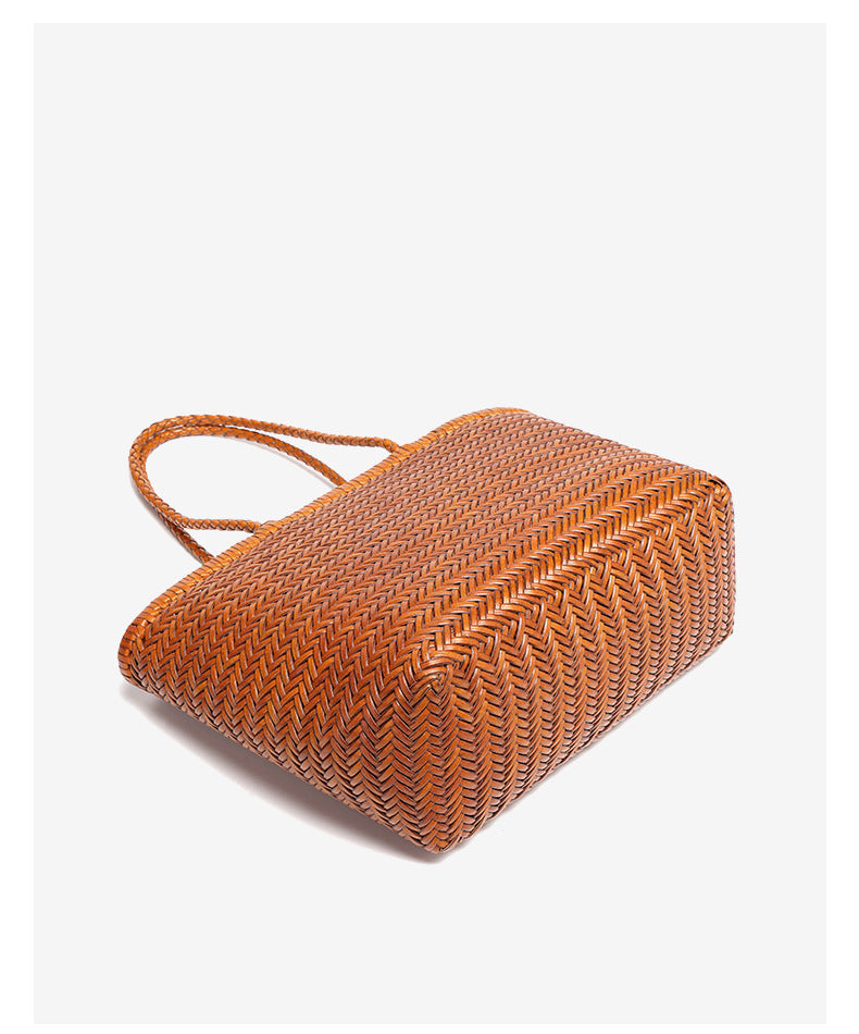 Women's Cowhide Leather Shoulder Tote Bag