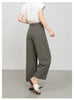 Women casual pants with cropped wide leg drape