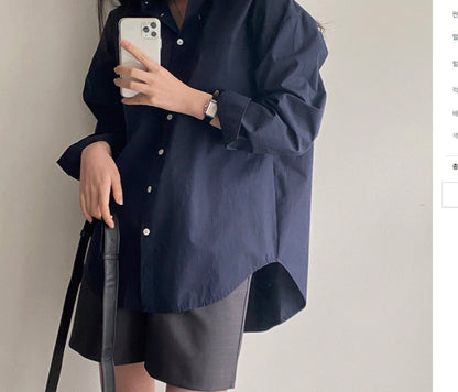 Oversized Ladies Shirt With Extra Long Back