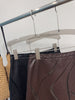 Women’s Leather Maxi Skirt with Embroidered Hollow Detailing