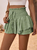 Ruffle Hem Smocked High Waist Skort for Women