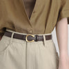 Women’s Black Leather Belt with Slim Gold C Buckle