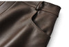 Women’s Sheepskin Midi Leather Skirt with Front Slit