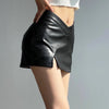 Above knee Causal PU Leather Short Skirts