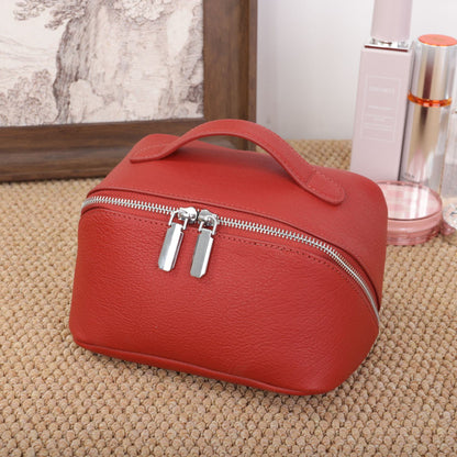 Women’s Genuine Leather Cosmetic Bag with Interior Travel Organizer