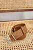 women suede leather wide belt with silver buckle