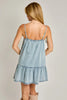Denim Tie-Up Mini Suspender Dress For Women