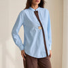 Classic Striped Drop Shoulder Shirts For Ladies