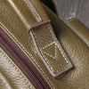 Leather backpack for men army green 15 inch